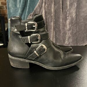 Madden NYC pointed toe ankle boots w/ buckles